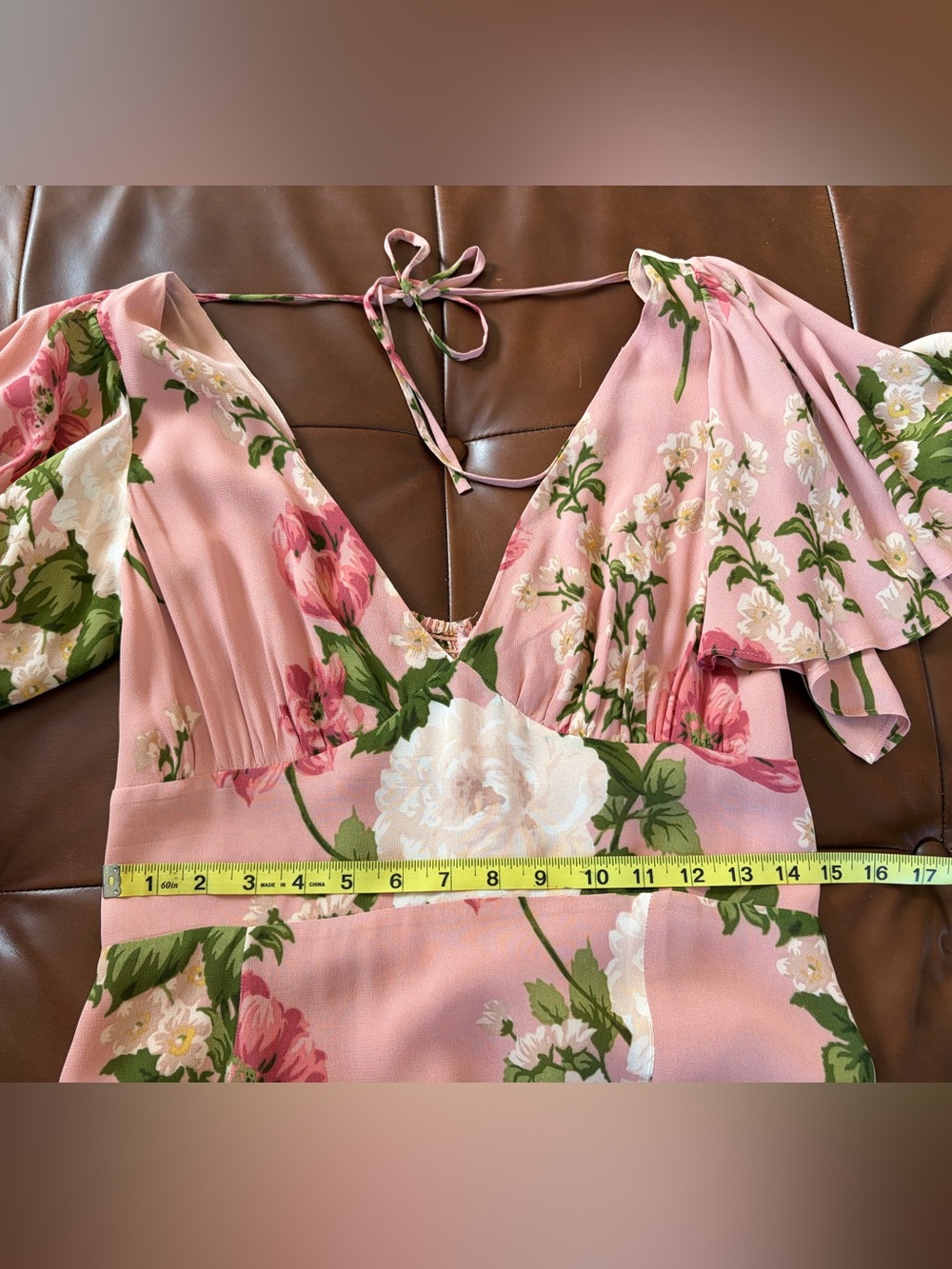 Reformation Pink Floral V‑Neck Maxi Dress - Picture 8 of 8